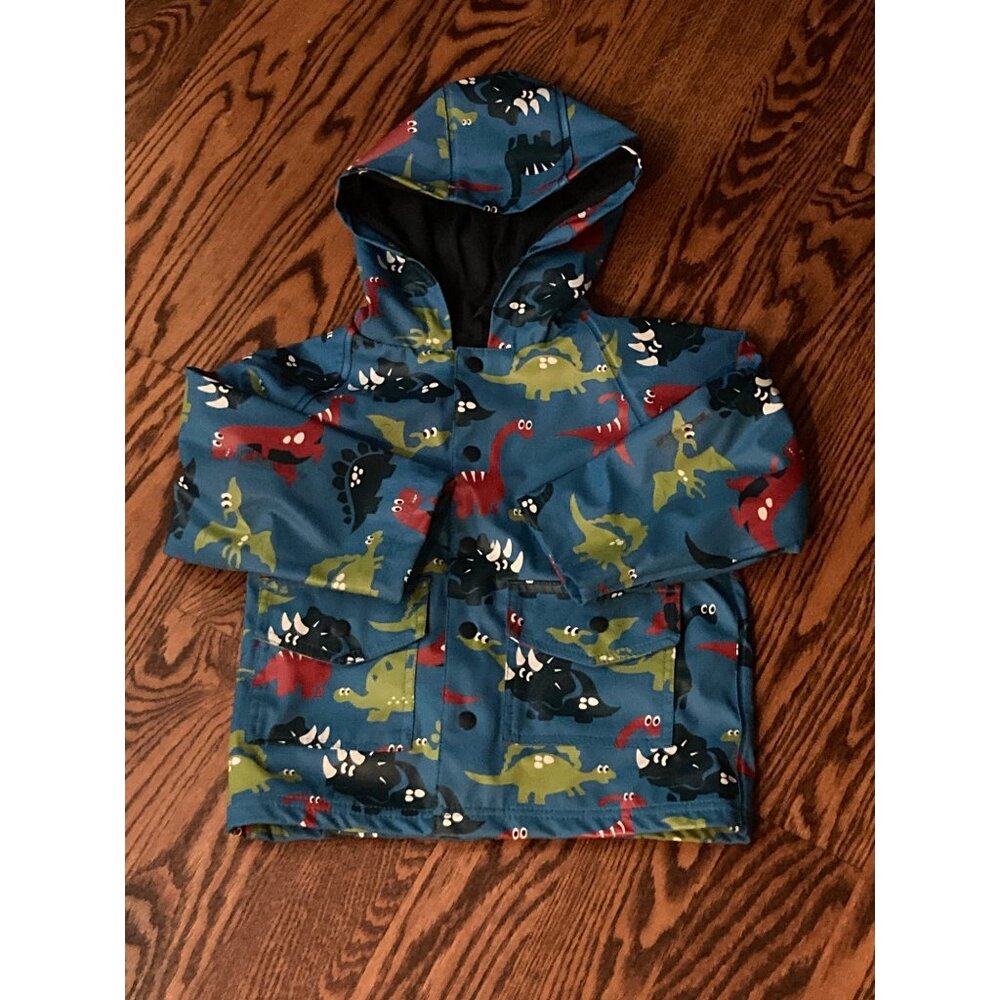Oaki Dinosaur Lined Rain Jacket 2T Excellent Used Condition